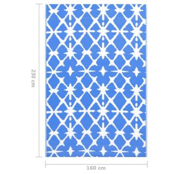 Outdoor Carpet Blue & White 160x230 cm - Stylish Patio Decor