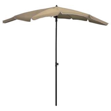 Garden Parasol with Pole 200x130 cm - Taupe Shade Solution