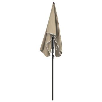 Garden Parasol with Pole 200x130 cm - Taupe Shade Solution