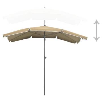 Garden Parasol with Pole 200x130 cm - Taupe Shade Solution