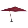 Cantilever Umbrella with Wooden Pole 400x300 cm Bordeaux Red Colour red Quantity in Package 1 