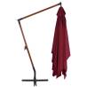 Cantilever Umbrella with Wooden Pole 400x300 cm - Bordeaux Red