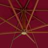 Cantilever Umbrella with Wooden Pole 400x300 cm - Bordeaux Red