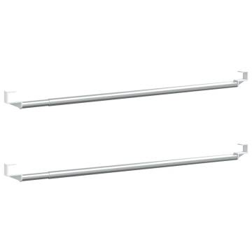 Curtain Rails 2 pcs White & Silver 60-105 cm Aluminium