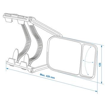 ProPlus Towing Mirror DUO - Universal Caravan Mirror for Safe Towing