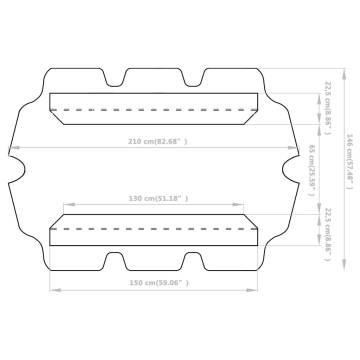 Replacement Canopy for Garden Swing - Yellow 150/130x105/70 cm