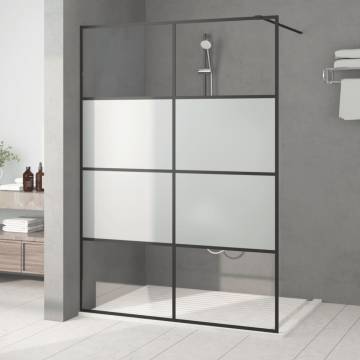 Walk-in Shower Wall Black 140x195 cm - Modern ESG Glass