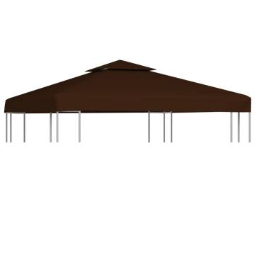 2-Tier Gazebo Top Cover 3x3m - Water-Resistant Brown Canopy