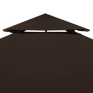 2-Tier Gazebo Top Cover 3x3m - Water-Resistant Brown Canopy