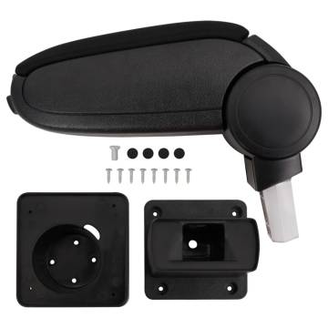 Car Armrest Black - Adjustable ABS Storage Solution | HipoMarket