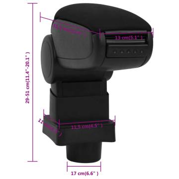 Car Armrest Black - Adjustable ABS Storage Solution | HipoMarket