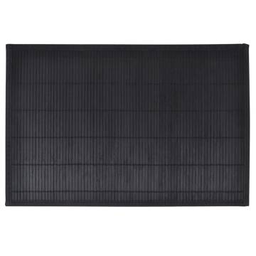 Elegant 6 Black Bamboo Placemats - 30 x 45 cm | HiPo Market