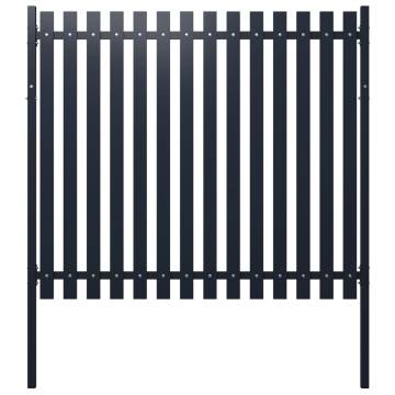 Fence Panel Anthracite 174.5x170 cm - Durable Steel Garden Fence