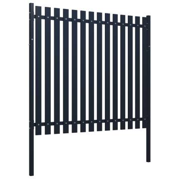 Fence Panel Anthracite 174.5x170 cm - Durable Steel Garden Fence