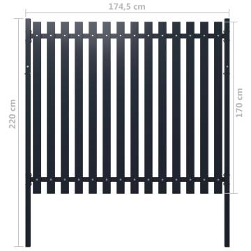 Fence Panel Anthracite 174.5x170 cm - Durable Steel Garden Fence