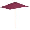 Outdoor Parasol with Wooden Pole 150x200 cm Bordeaux Red Colour bordeaux red 