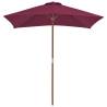 Outdoor Parasol with Wooden Pole - Bordeaux Red 150x200 cm