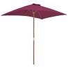 Outdoor Parasol with Wooden Pole - Bordeaux Red 150x200 cm