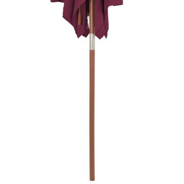 Outdoor Parasol with Wooden Pole - Bordeaux Red 150x200 cm