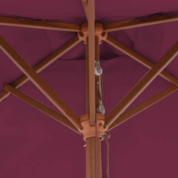 Outdoor Parasol with Wooden Pole - Bordeaux Red 150x200 cm