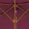 Outdoor Parasol with Wooden Pole - Bordeaux Red 150x200 cm