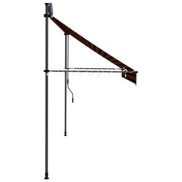 Manual Retractable Awning with LED - 300 cm Orange & Brown