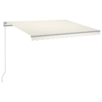 Manual Retractable Awning with LED - 300x250 cm Cream