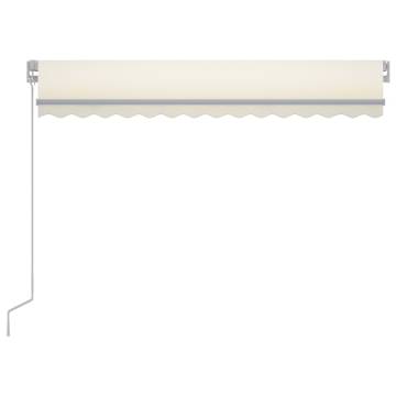 Manual Retractable Awning with LED - 300x250 cm Cream