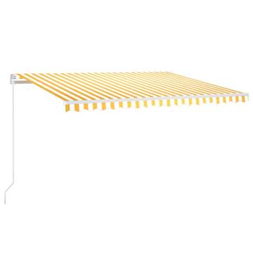 Manual Retractable Awning 400x350 cm - Yellow & White