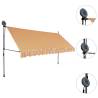 Manual Retractable Awning with LED - 400 cm Yellow & Blue