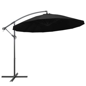 Hanging Parasol Black 3m Aluminium Pole | Hipomarket UK