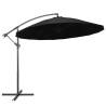 Hanging Parasol Black 3 m Aluminium Pole Colour black 