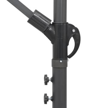 Hanging Parasol Black 3m Aluminium Pole | Hipomarket UK