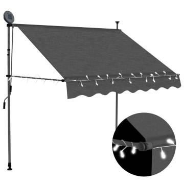 Manual Retractable Awning with LED 150 cm - Anthracite