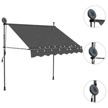 Manual Retractable Awning with LED 150 cm - Anthracite