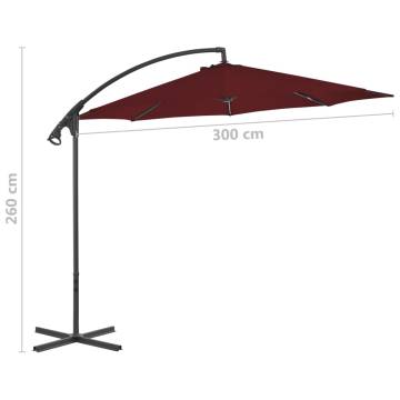 Cantilever Umbrella 300 cm Bordeaux Red | Shade & UV Protection