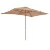 Elegant Outdoor Parasol with Wooden Pole - 200x300 cm Taupe