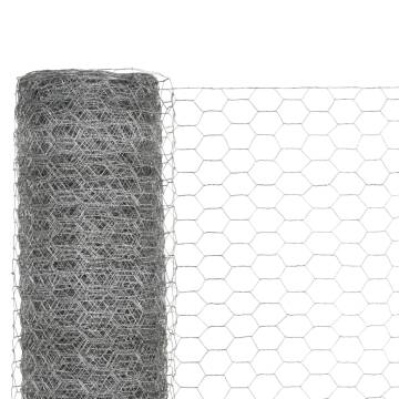 Galvanised Steel Chicken Wire Fence 25x1.5m - Durable & Flexible