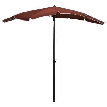 Garden Parasol with Pole 200x130 cm - Terracotta Shade