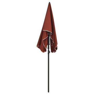 Garden Parasol with Pole 200x130 cm - Terracotta Shade