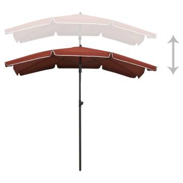 Garden Parasol with Pole 200x130 cm - Terracotta Shade