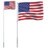 US Flag and Pole 5.55 m Aluminium - Durable & Adjustable