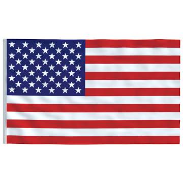 US Flag and Pole 5.55 m Aluminium - Durable & Adjustable