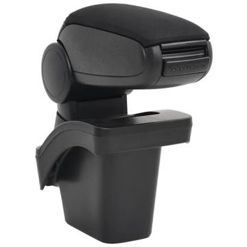 Car Armrest Black 16x30x(40-50) cm - Durable ABS Storage