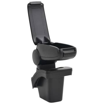 Car Armrest Black 16x30x(40-50) cm - Durable ABS Storage