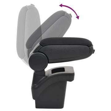 Car Armrest Black 16x30x(40-50) cm - Durable ABS Storage