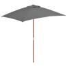 Outdoor Parasol with Wooden Pole 150x200 cm Anthracite Colour anthracite 