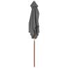 Outdoor Parasol with Wooden Pole - 150x200 cm Anthracite