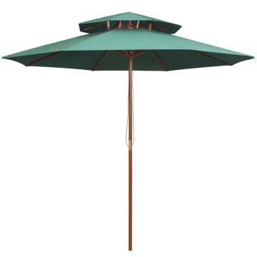 Double Decker Parasol 270x270 cm - Elegant Green Canopy