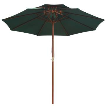 Double Decker Parasol 270x270 cm - Elegant Green Canopy